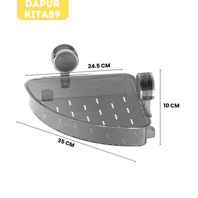 DK89 Rak Kamar Mandi Triangle Serbaguna CantikRak Kamar Mandi Plastik EstetikRak Sabun Shampoo Trans