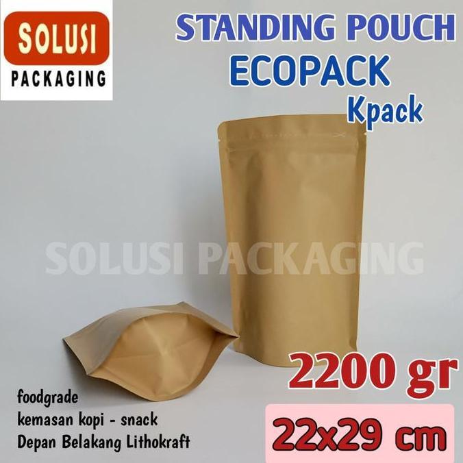 Standing Pouch ECOPACK 2Kg KPACK Kemasan Kopi Plastik Klip Ziplock Bag