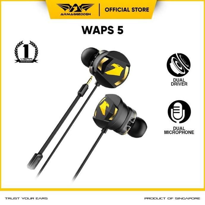 Armaggeddon Headset Mobile Gaming Earphone WASP 5 Dual MicULTRA BASS Microphone Pc