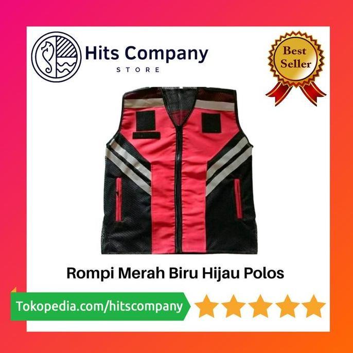TERLARIS Rompi Merah Hijau Biru Polos Safety Patwal Polisi Ambulance Security READY STOCK
