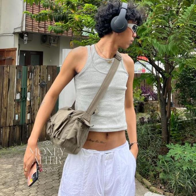 Bag- Megan Y2K Bag By Money Alter / Tas Selempang Bahan Kanvas / Military Bag