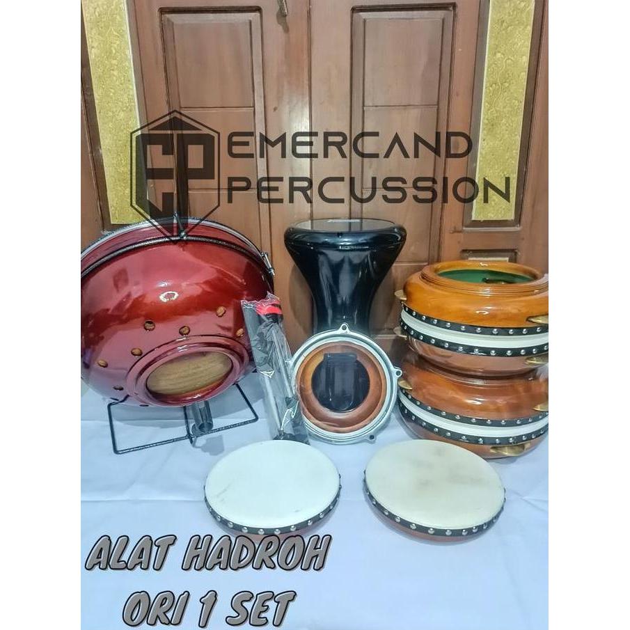 Rebana Hadroh 1 Set Hadroh Ori Berkualitas Kayu Bass