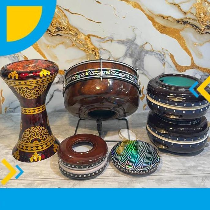 Rebana Satu Set Habib Syeh Alat Musik Bass Alat Hadroh Banjari Jepara Terbang Rebab Terbangan