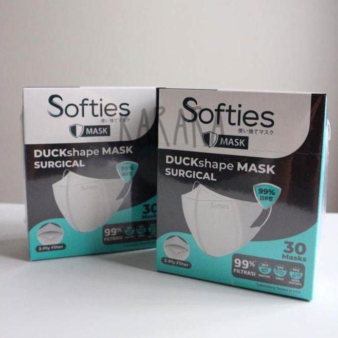 SOFTIES DUCKSHAPE BOX ISI 30 MASKER SOFTIES DUCKBILL SURGICAL MASK