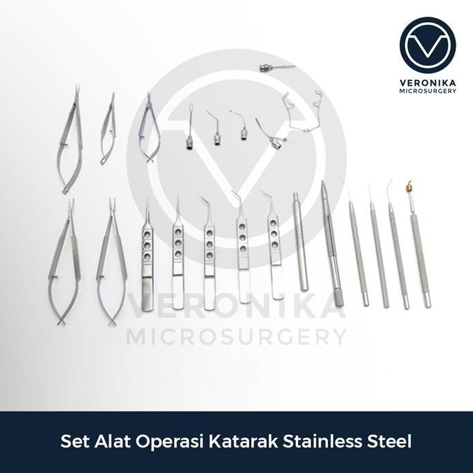 SET ALAT OPERASI KATARAK STAINLESS STEEL (TANPA KOTAK STERILISASI)