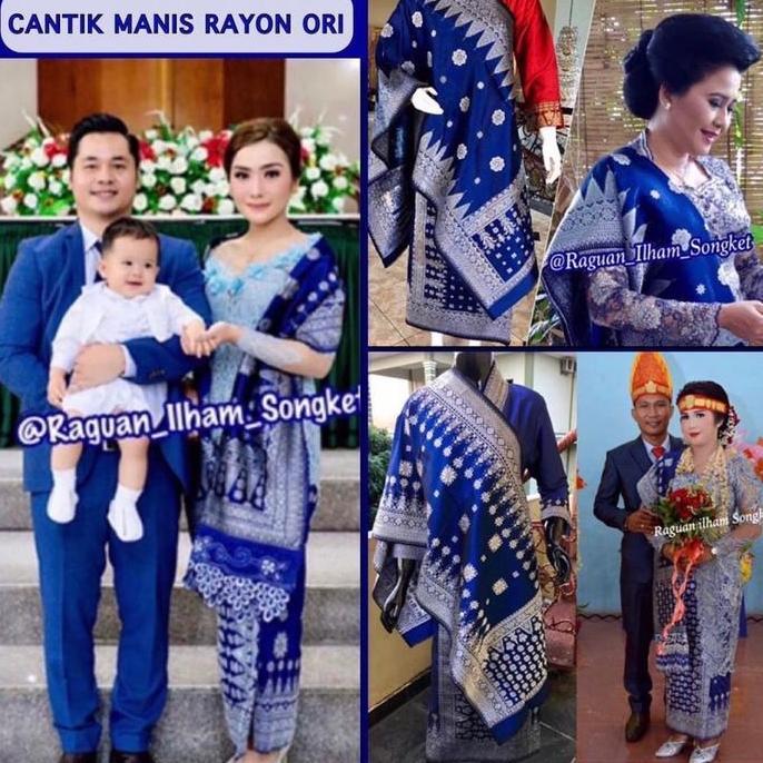Songket Cantik Manis Exclusive Biru Silver & Biru Gold /songket tenun asli palembang /ilham songket 