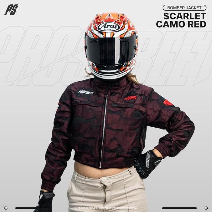 Jaket Bomber Prostreet Scarlet Camo Red