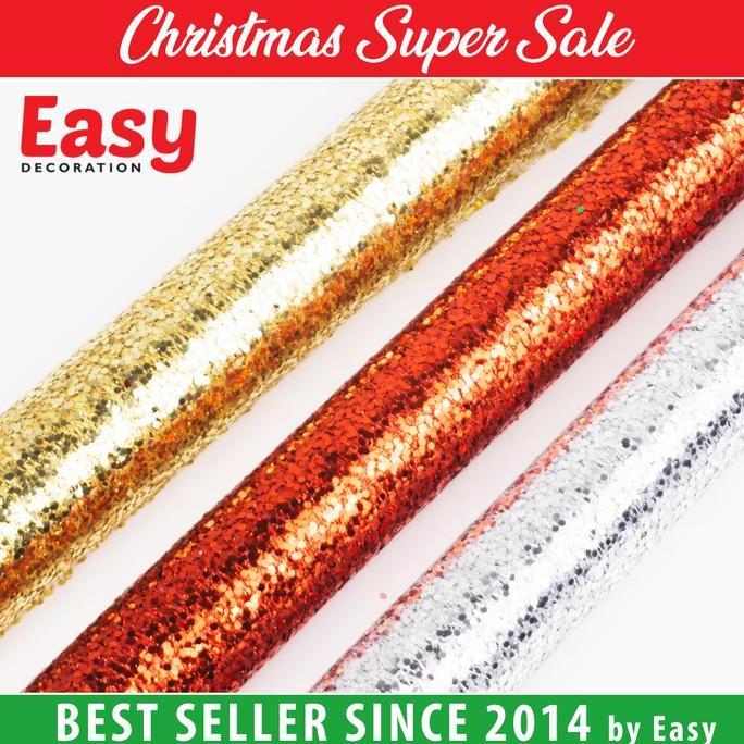 Pita Roll Natal Besar Kain Jaring Christmas Easy Decoration