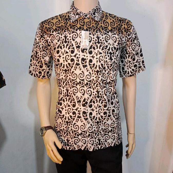 hem batik asmat batik kalimantan outfit arisan seragam batik tumpal atas batik kancing depan batik p