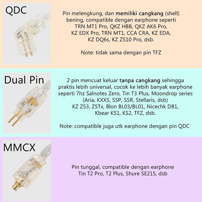 XINHS Rainbow Blue WITH MIC 8 Core Silver Plated IEM Upgrade Cable