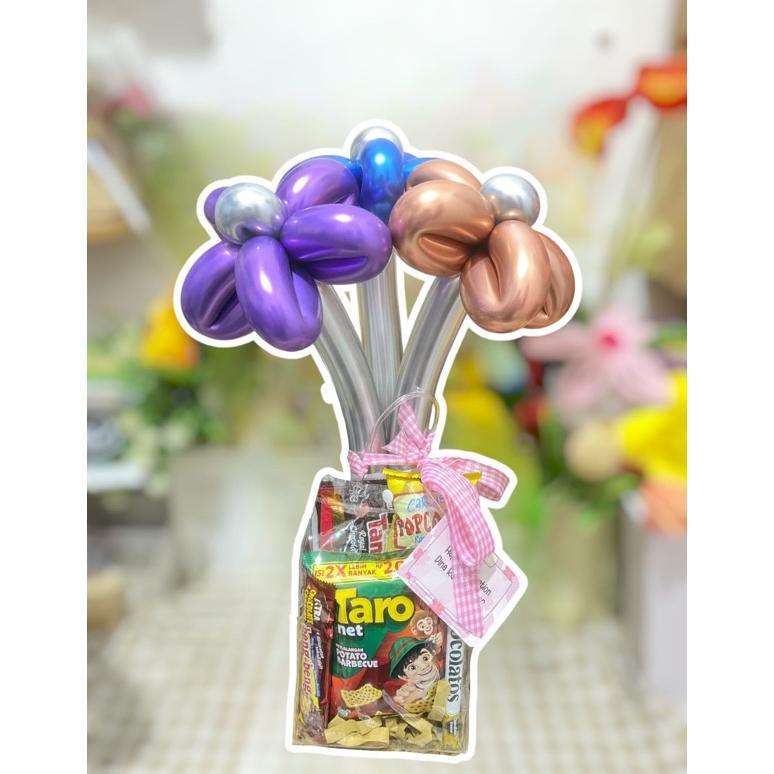 Buket Flowers Balloon Snack | Snack Balon Buket