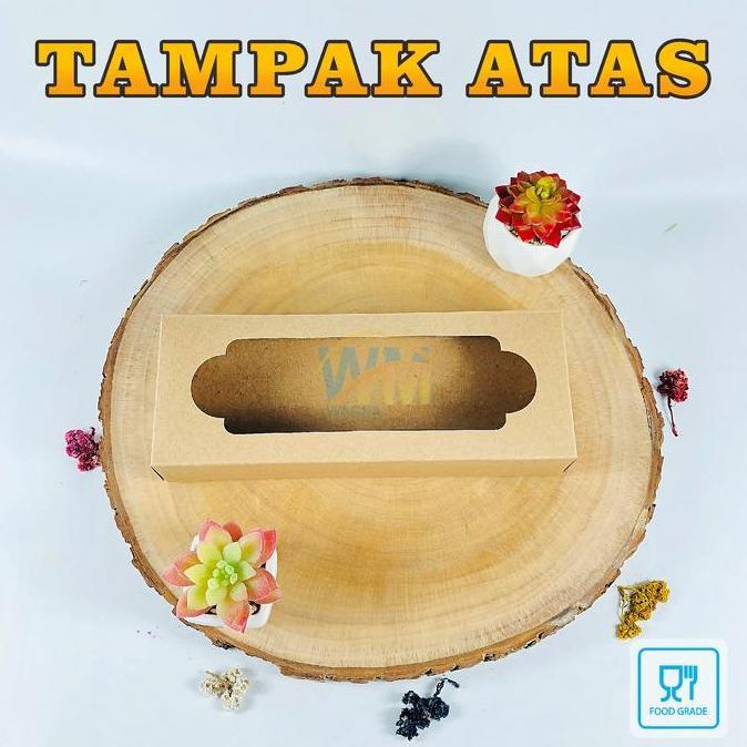 New- (Isi 50Pcs) Dus Box Brownies 26X10X5 / Kotak Kue Cake / Kardus Bolen / Box Donat Isi 3 / Dus Ku