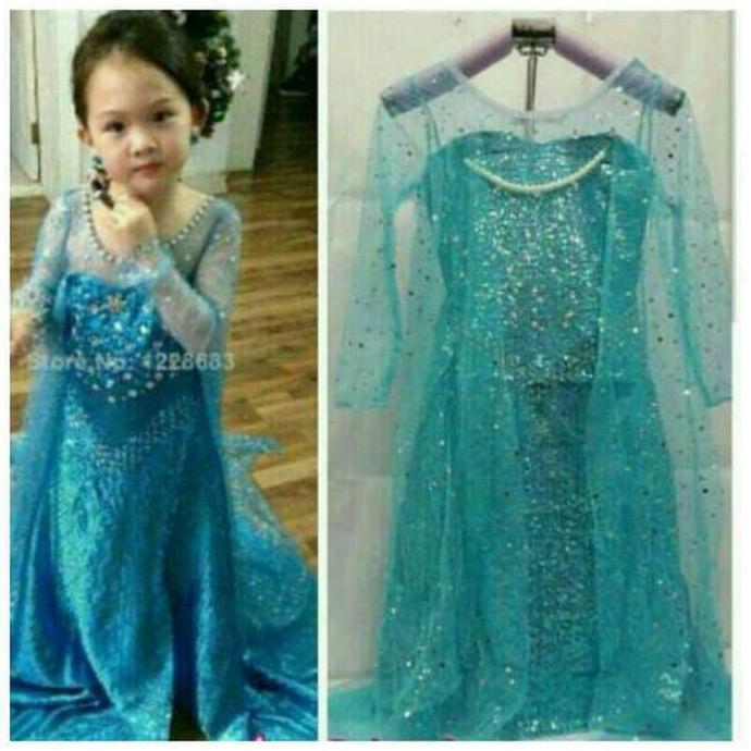 ORIGINAL Dress Baju Frozen Elsa Premium Glitter Full Payet READY STOCK