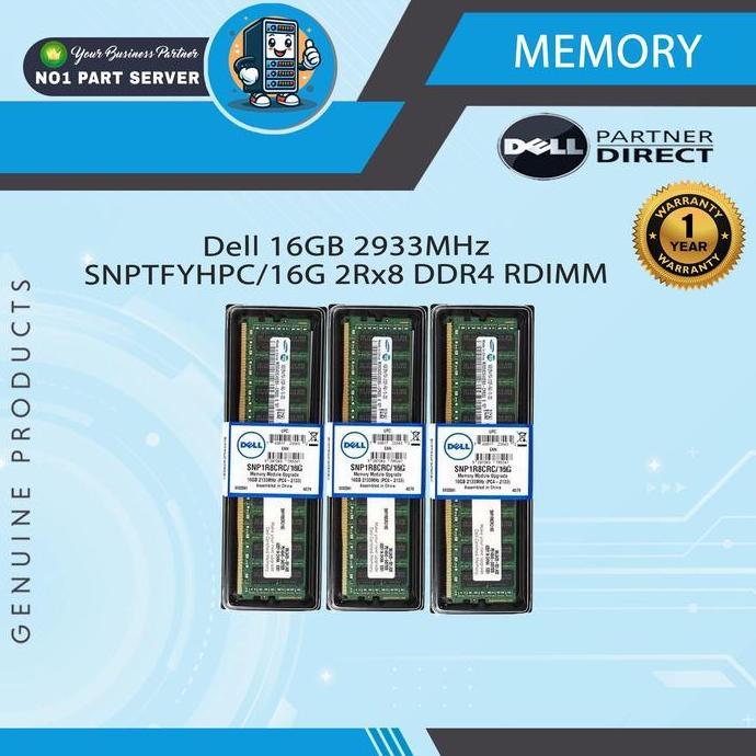 Dell 16GB 2933MHz SNPTFYHPC/16G 2Rx8 DDR4 RDIMM