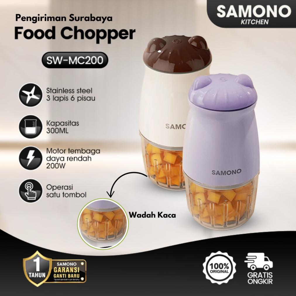 HOT SAMONO BEST SELLING CHOPPER  DAGING BUMBU DAPUR MPASI BAYI MANGKUK KACA COPER SERBAGUNA MULTIFUN