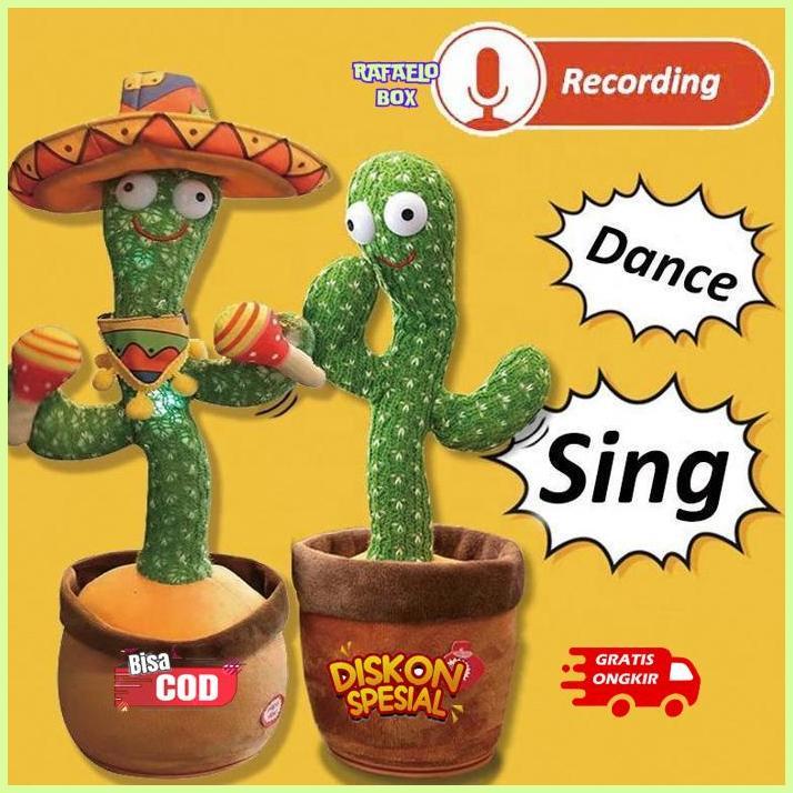 RAFAELOBOX ISABELLA MAINAN BERBICARA / KAKTUS BICARA DAN GOYANG / MAINAN BONEKA KAKTUS BERGOYANG DAN