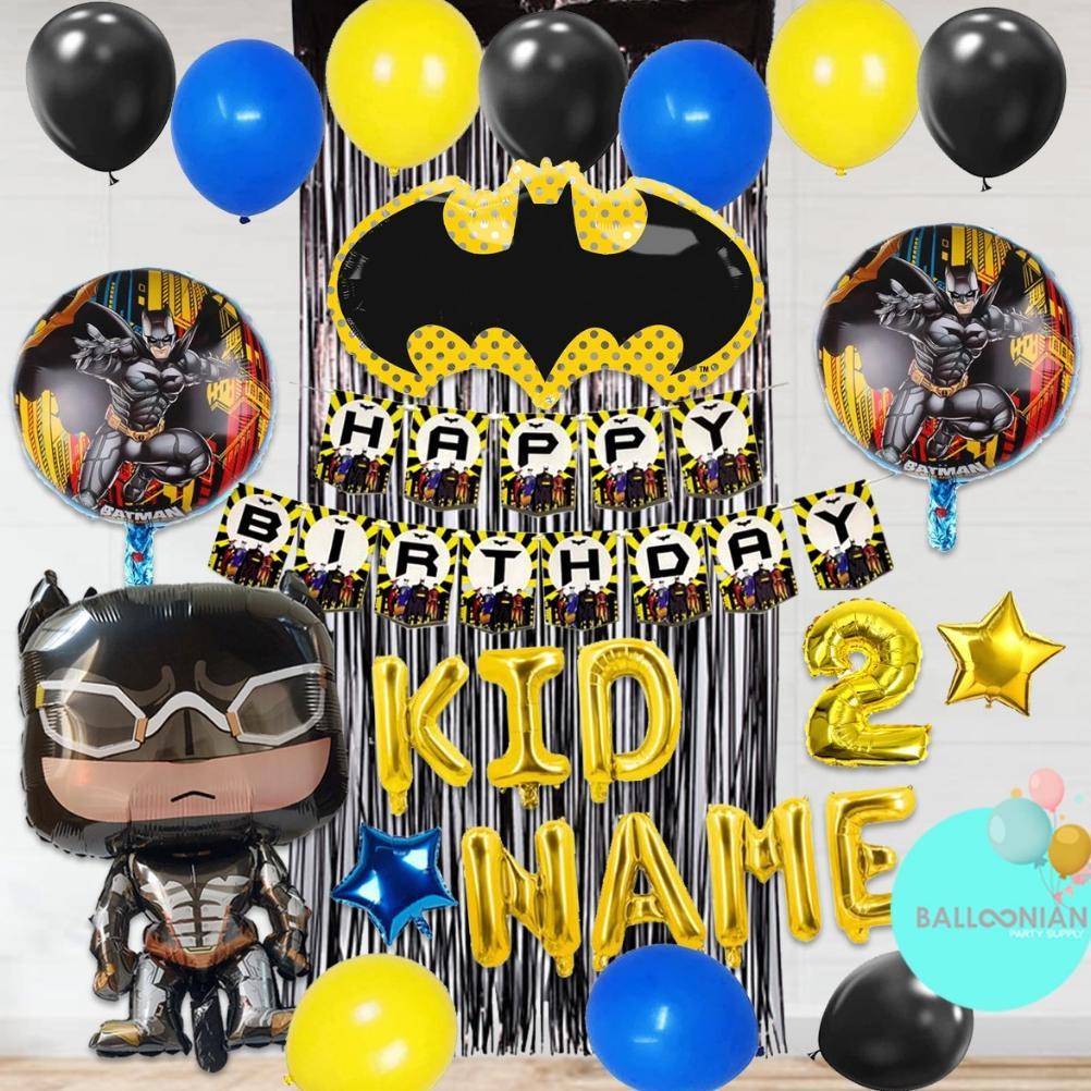 BATMAN SIMPLE DECORATION SET/DEKORASI ULTAH ANAK COWO/BALON FOIL BATMAN