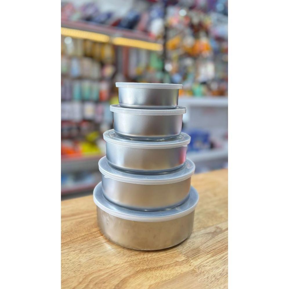 Promo Fresh Box Rantang Susun Stainless Steel 5 Pcs / Rantang 5 Susun / Rantang Makanan Besi Tempat 