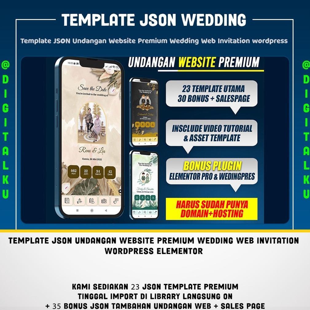Template JSON Undangan Website Premium Wedding Web Invitation wordpress