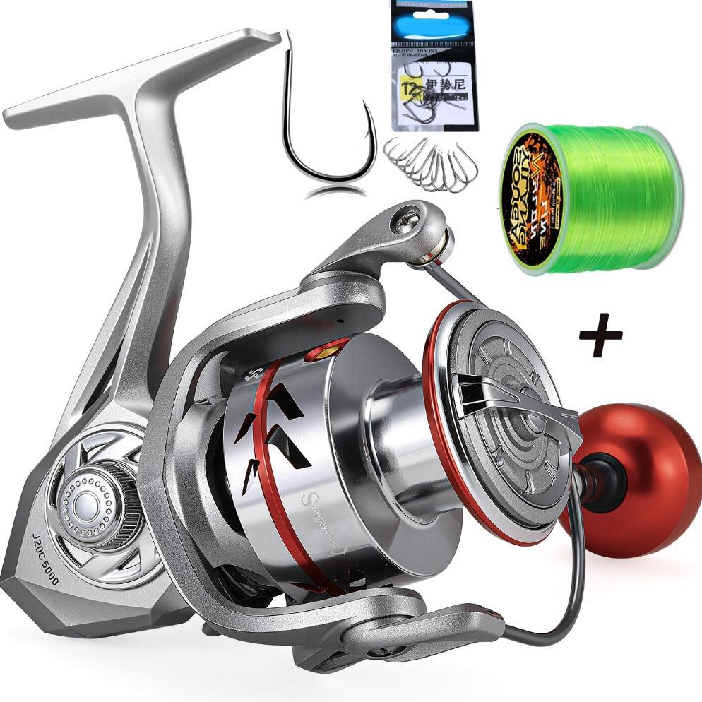 New Power Hand Reel Pancing Memancing Rasio Gear 5.2:1 Max Drag 5-10Kg Joran Pancing 1000-5000 Bahan