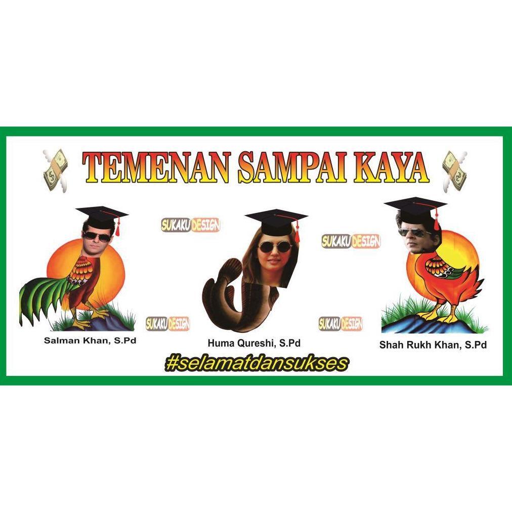 banner / spanduk lucu / wisuda / ulang tahun / sidang design pecel lele