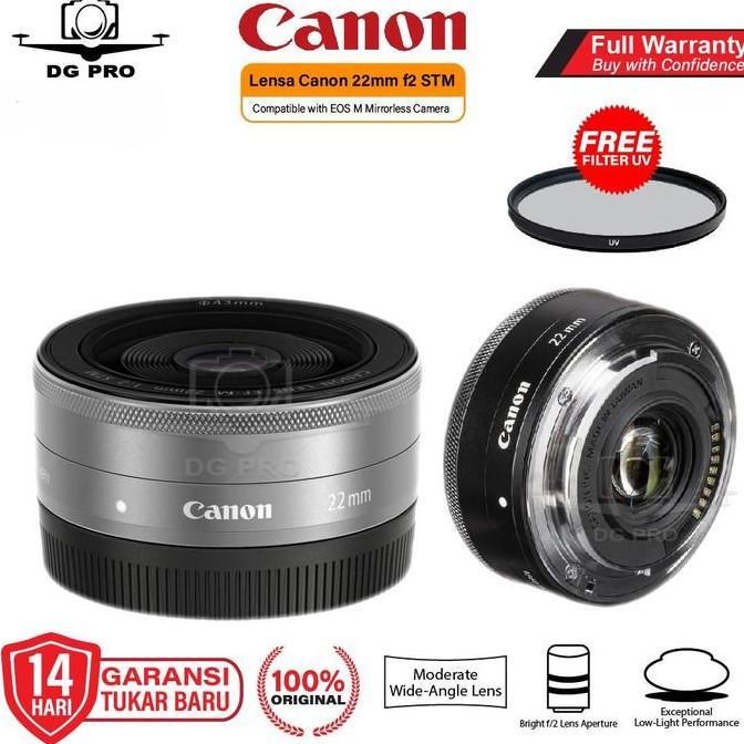 LENSA CANON 22MM F2 STM - LENSA MIRRORLES CANON EF-M 22MM F2 STM