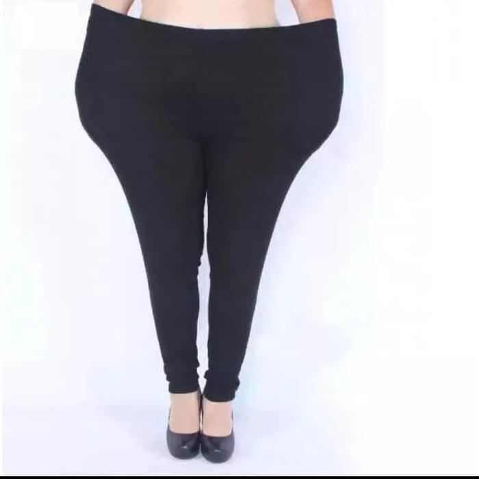 (Termurah) Celana Legging Panjang Jumbo Wanita Spandex Nyaman Fit Tebal Dalaman Hitam Legging Dewasa