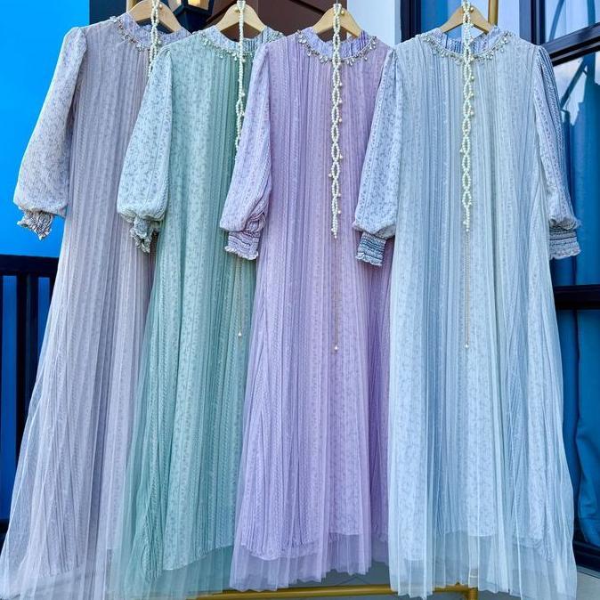 Ratushopping21-Jihan Dress-Ceruty Printing Gamis Wanita Muslim Fit Maxi Midi Kondangan Pesta Motif B