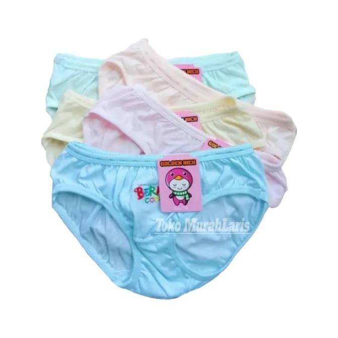 Cd Anak Cewek Lusinan Golden Nick Warna Terang 1189 Katun  | Celana Dalam Anak Perempuan GN