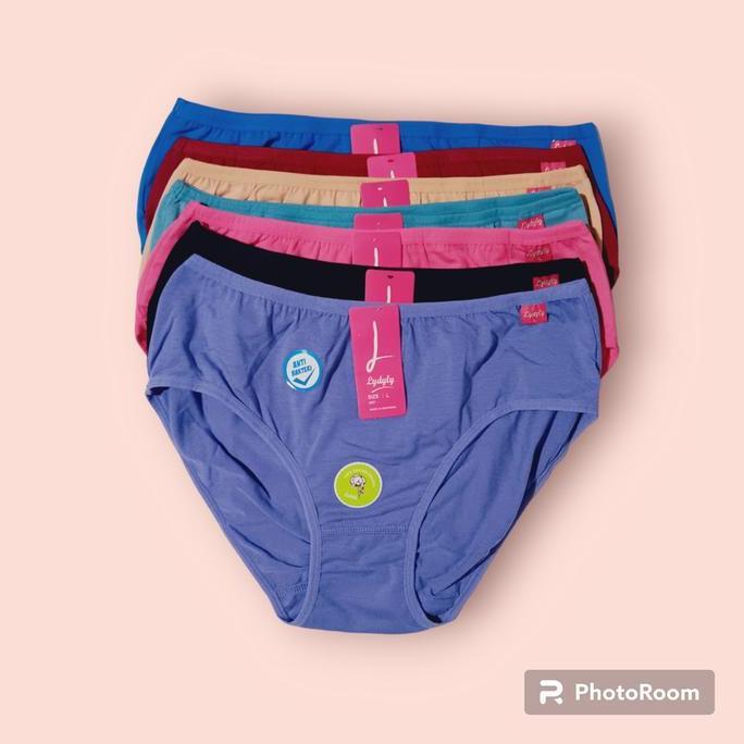 Promo Celana Dalam Wanita Lydyly Art 1227 - Anti Bakteri, Maxi, Katun Lembut, Paket 3-12 Pcs - Cd Ba