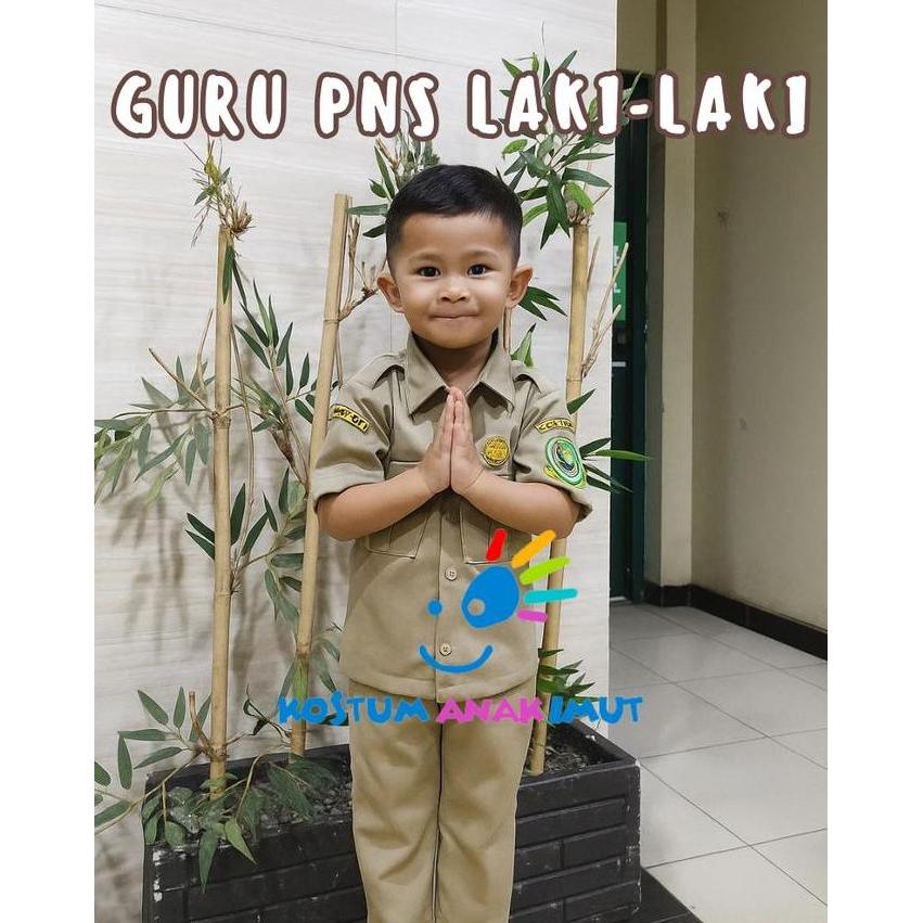 ASLI [Anakkuimut] Baju Guru PNS Laki-Laki Anak - Kostum Guru Laki-Laki Anak - Seragam Guru Laki-Laki