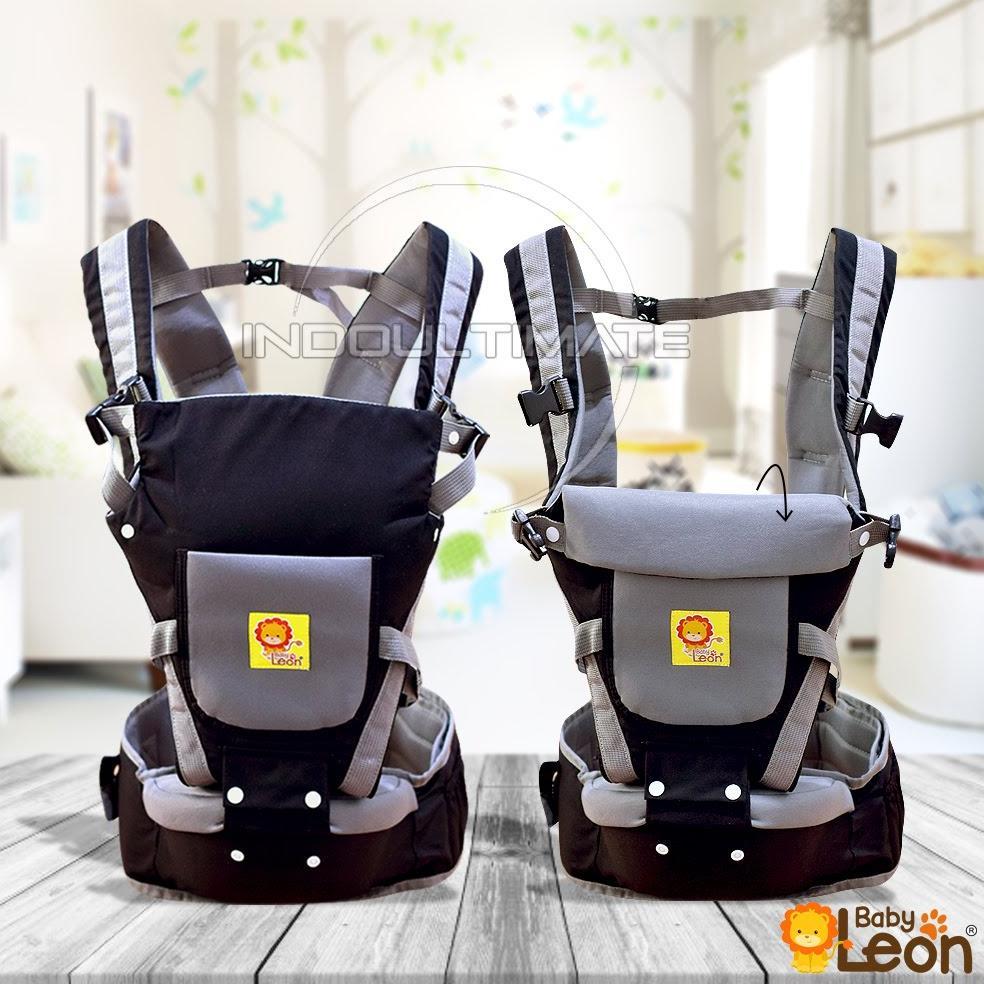 5in1 Gendongan Bayi Hipseat BABY LEON Depan Multifungsi + TOPI (0-3 Tahun) Anti Capek Kanguru by-60 