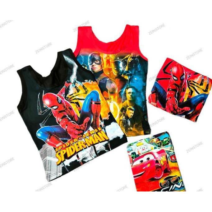 4 Pcs Singlet / Kaos Dalam anak laki laki motif karakter