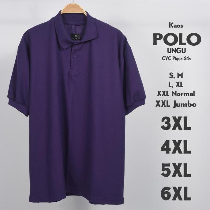 Kaos Polo Ungu Big Size Pria S M L XL XXL 3XL 4XL 5XL 6XL Kerah