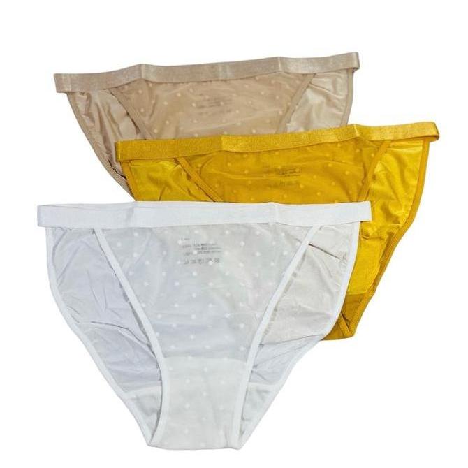 Promo ISI 3/6, Cd Brief Depan Transparant Karet Lembut Wanita Motif Waist Katun Boxer Diskon