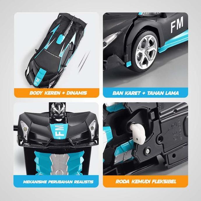 [TOY TALES] MAINAN MOBIL REMOTE RC TRANSFORMING ROBOT - PERMAINAN BALAP MOBIL REMOTE CONTROL YANG BI