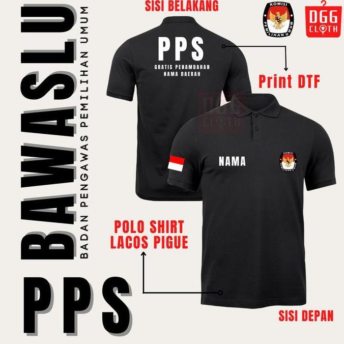 Kaos Kerah BAWASLU PEMILU - Kaos Polo BAWASLU PPS PEMILU Type 1
