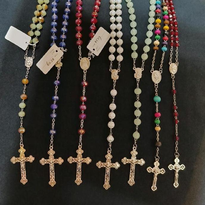 Kalung Rosario Premium /Aksesoris Rohani Katolik/Kalung pernikahan Katolik/Berbagai Variasi