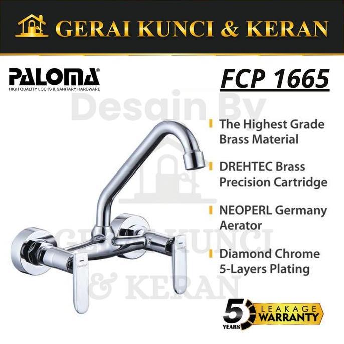 PALOMA FCP 1665 Keran Mixer Cuci Piring Dapur Panas Dingin Kran Air Panas Dingin