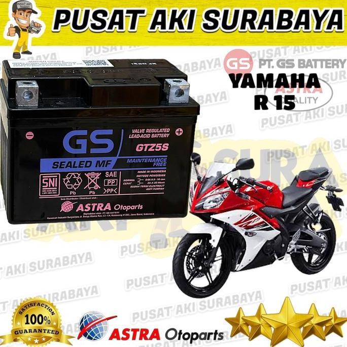 AKI MOTOR STANDAR PABRIK GS ASTRA GTZ5S YAMAHA R15 3.5 AMPER 12V YTZ5S