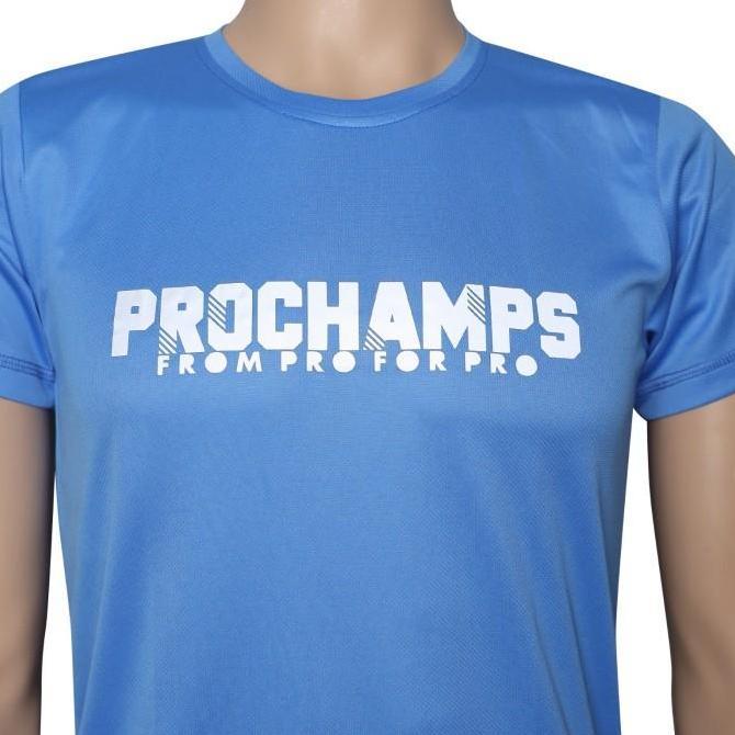 Kaos Jersey Badminton Prochamps Polos Biru Langit 049 (Reflectif)