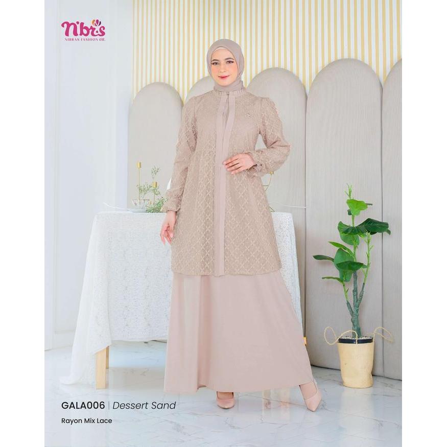(Diskon) Nibras Gala 006 Gamis Brokat Model Kekinian Gamis Lebaran Gamis Simple Nibrassyari Gala 006