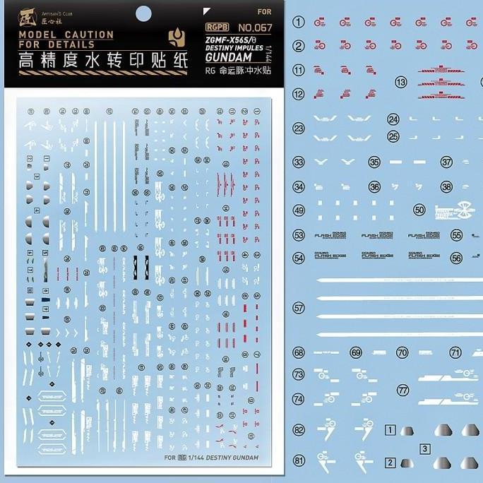 RG DESTINY IMPULSE WATER DECAL ARTISAN'S CLUB DECAL