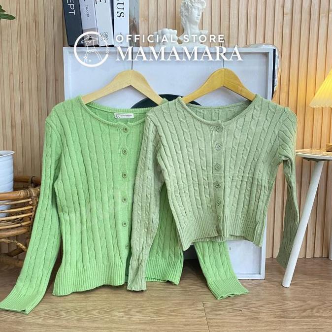 Nayapokaer - Mamamara -  Premium Cable Knit Cropped Cardigan Ready Cardi Rajut Lengan Panjang Luaran