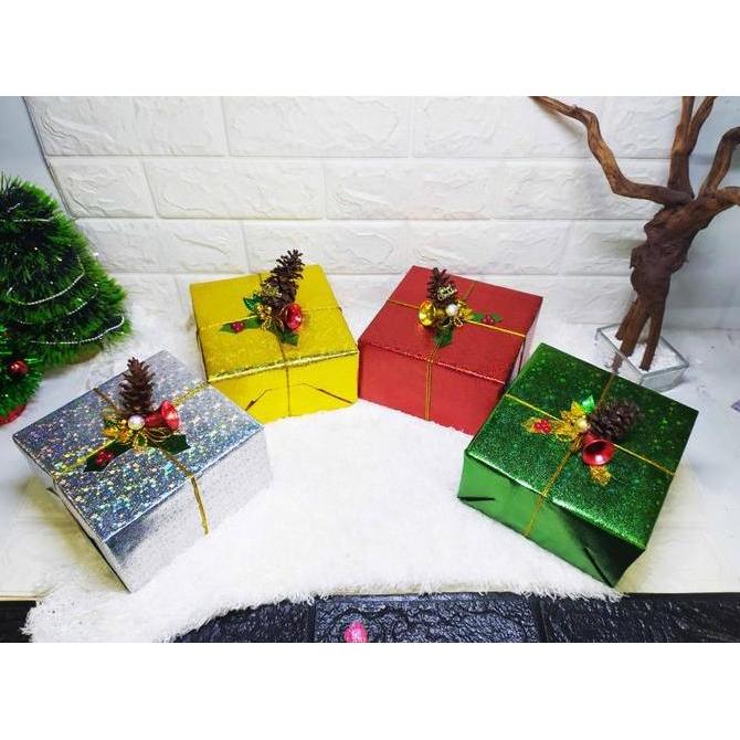 Christmas Miniatur Kado Natal BESAR - Kotak Kado Hiasan Pohon Natal