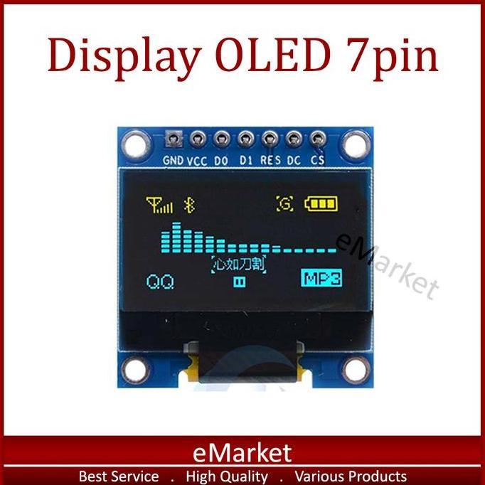 Modul Display OLED 7pin 128x64 0.96 Inch SPI IIC LCD Arduino