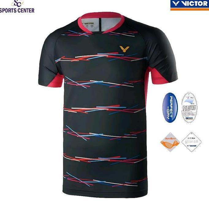 ORIGINAL Special Kaos / Jersey Badminton Victor Tourent Player Series T-90 C Black READY STOCK