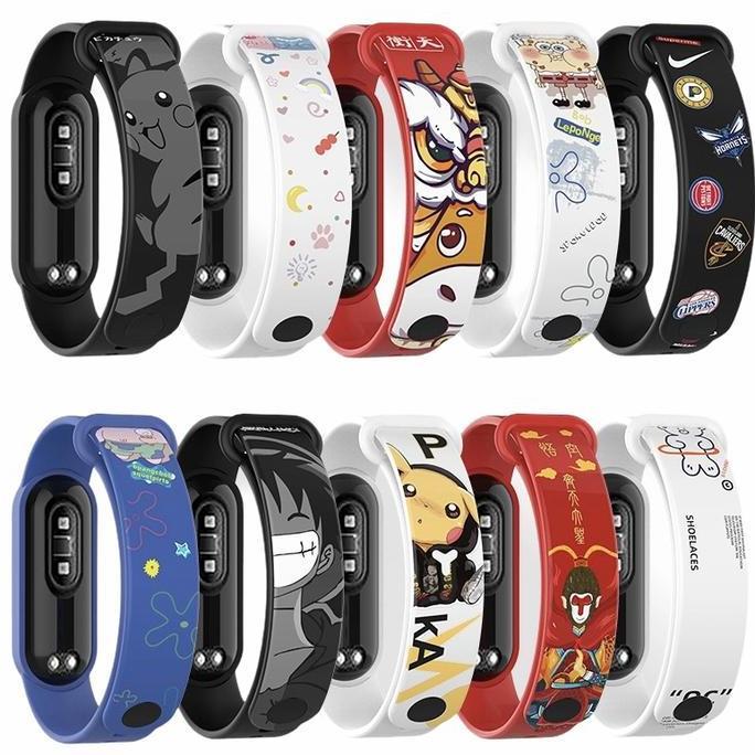 Strap MiBand 5 6 Strap Silicone Tali Pengganti Xiaomi Mi Band 6 Anime