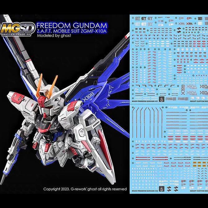 MGSD FREEDOM GUNDAM WATER DECAL GHOST CUSTOM DECAL
