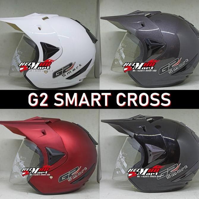 G2 Smart Cross Solid Helm Semi Cross Helm G2 Half Face Helm Murah